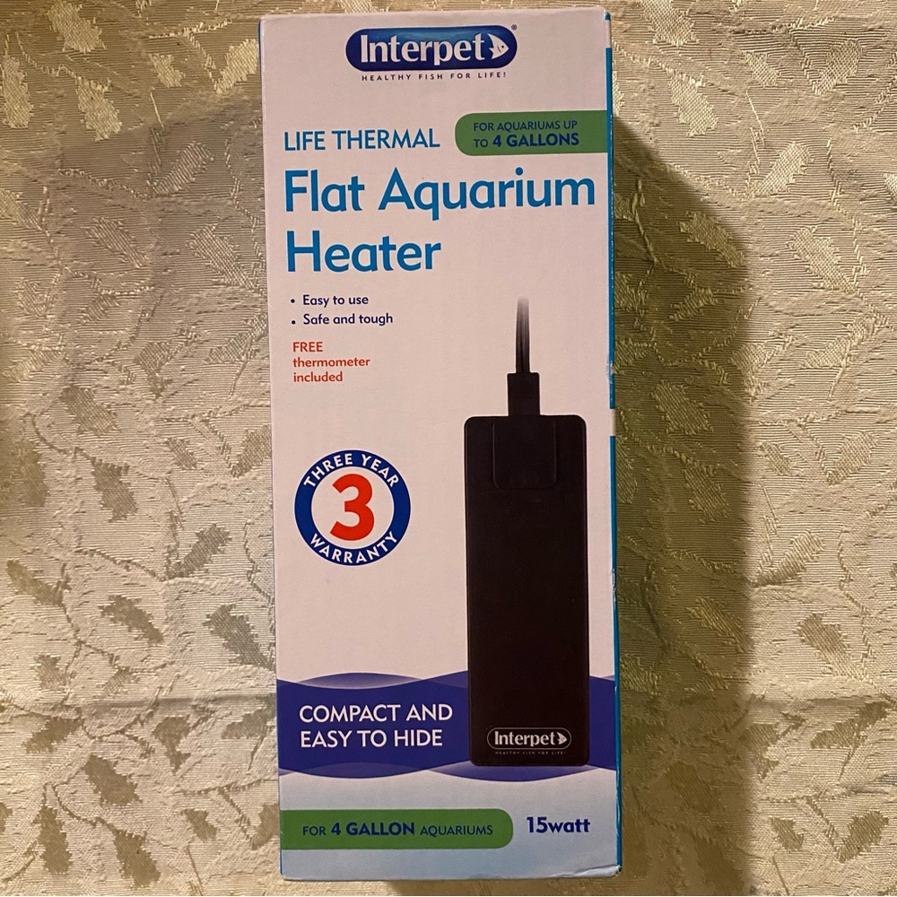 Interpet Life Thermal Flat Aquarium Heater 15 Watt for 4 Gallon Aquariums